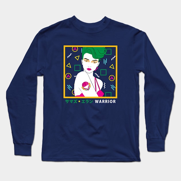 Female Space Warrior Long Sleeve T-Shirt by machmigo